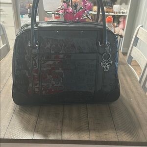 TNA Black Travel Bag with Quilted Design